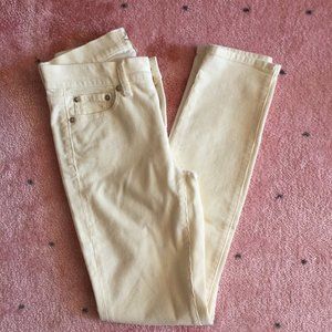 NWOT J.Crew Toothpick Corduroys Size24 in Cream